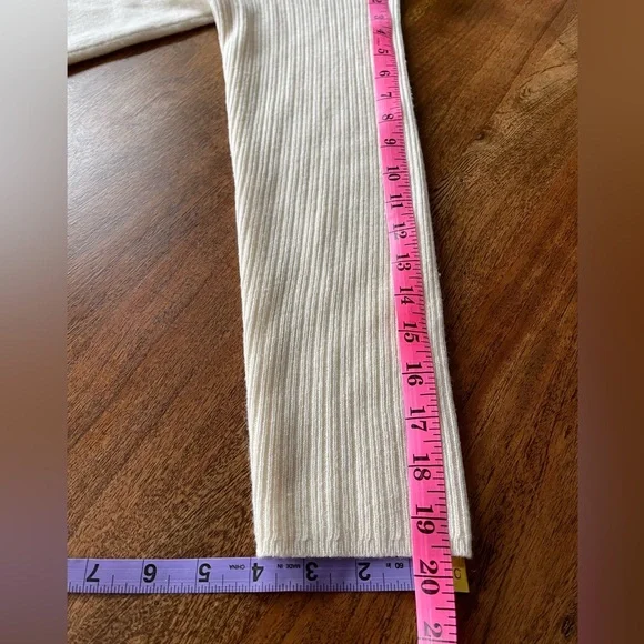 THEORY 100% Cashmere Cream Open Front Ribbed Sleeve Women's Sweater, Small - Picture 11 of 13